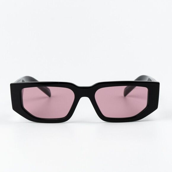NEW Prada PR09ZS 16K30L Black Pink Unisex Rectangle Sunglasses PR 09ZS - Picture 3 of 10